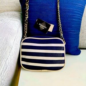 NEW: Navy And White Striped Crossbody Purse